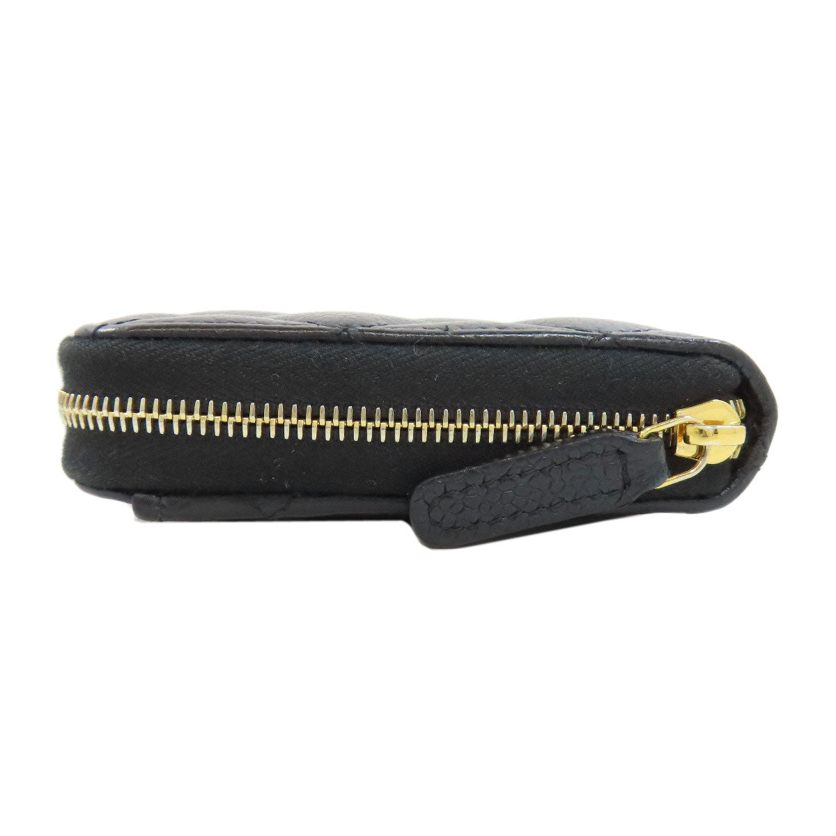CHANEL Long Wallet Purse Grained Calfskin Skin black Matelasse COCO Mark Gold Metal Women