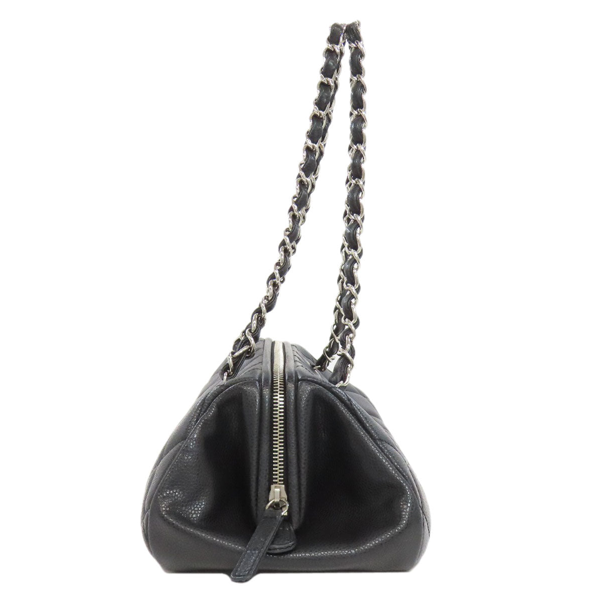 CHANEL Tote Bag Grained Calfskin Skin black Matelasse SilverMetal