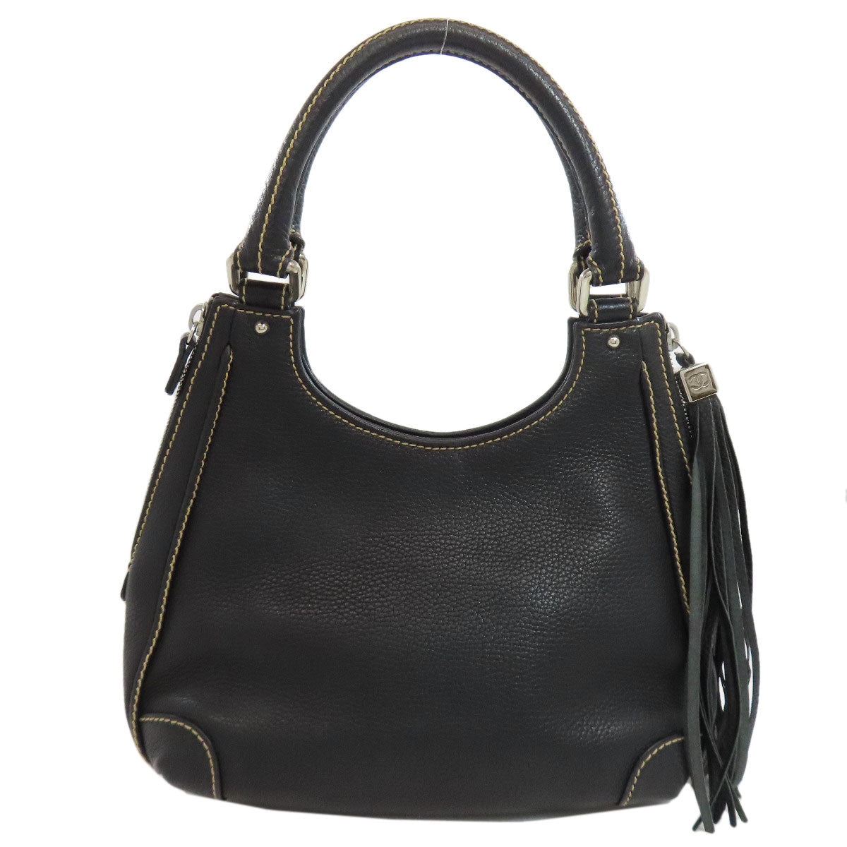 CHANEL Handbag Calfskin black logo Women