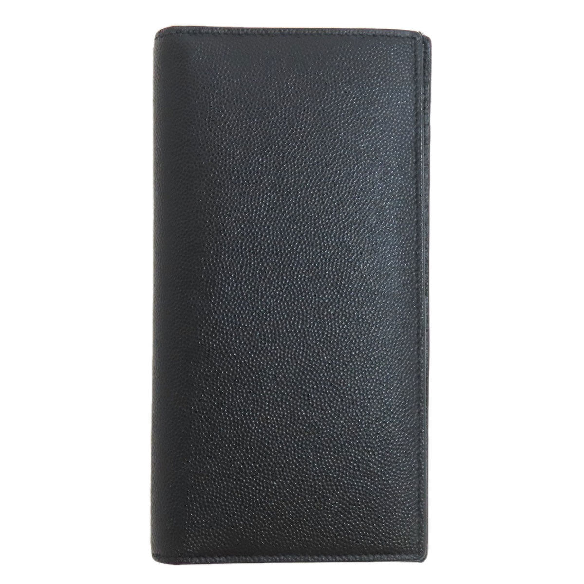 SAINT LAURENT Long Wallet Purse leather black Simple design mens