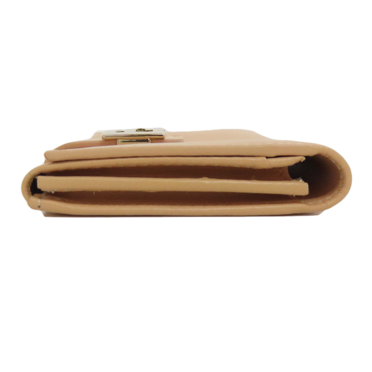 FENDI Card Case leather beige logo Women