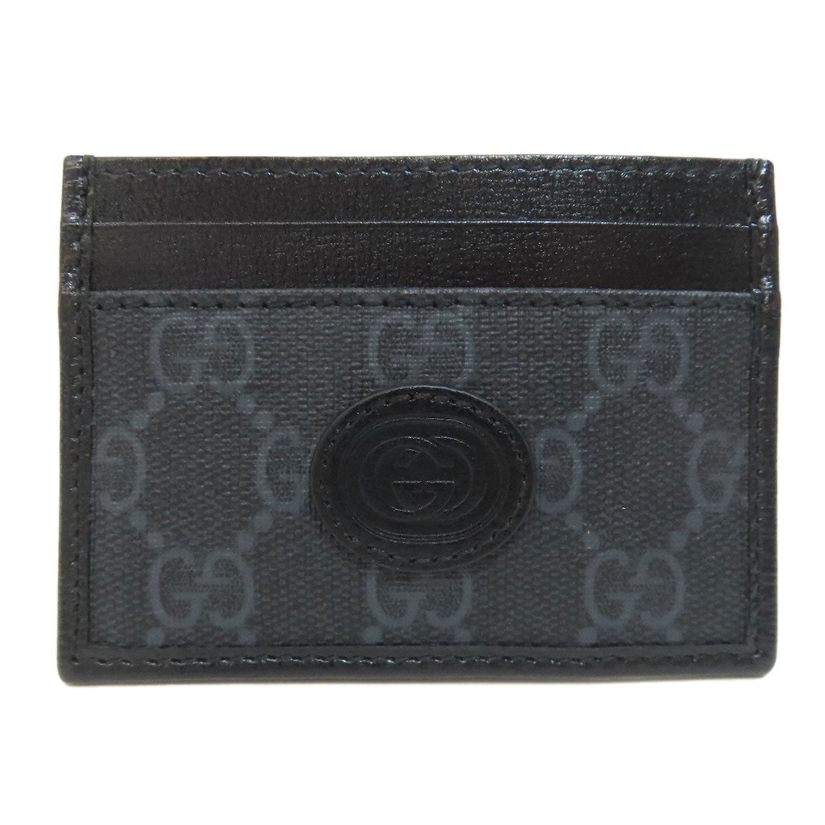 GUCCI Card Case 678002 PVC black GG Supreme Women
