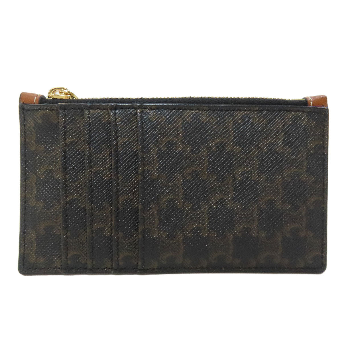 CELINE Coin case PVC black Triomphe mens