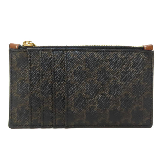 CELINE Coin case PVC black Triomphe mens