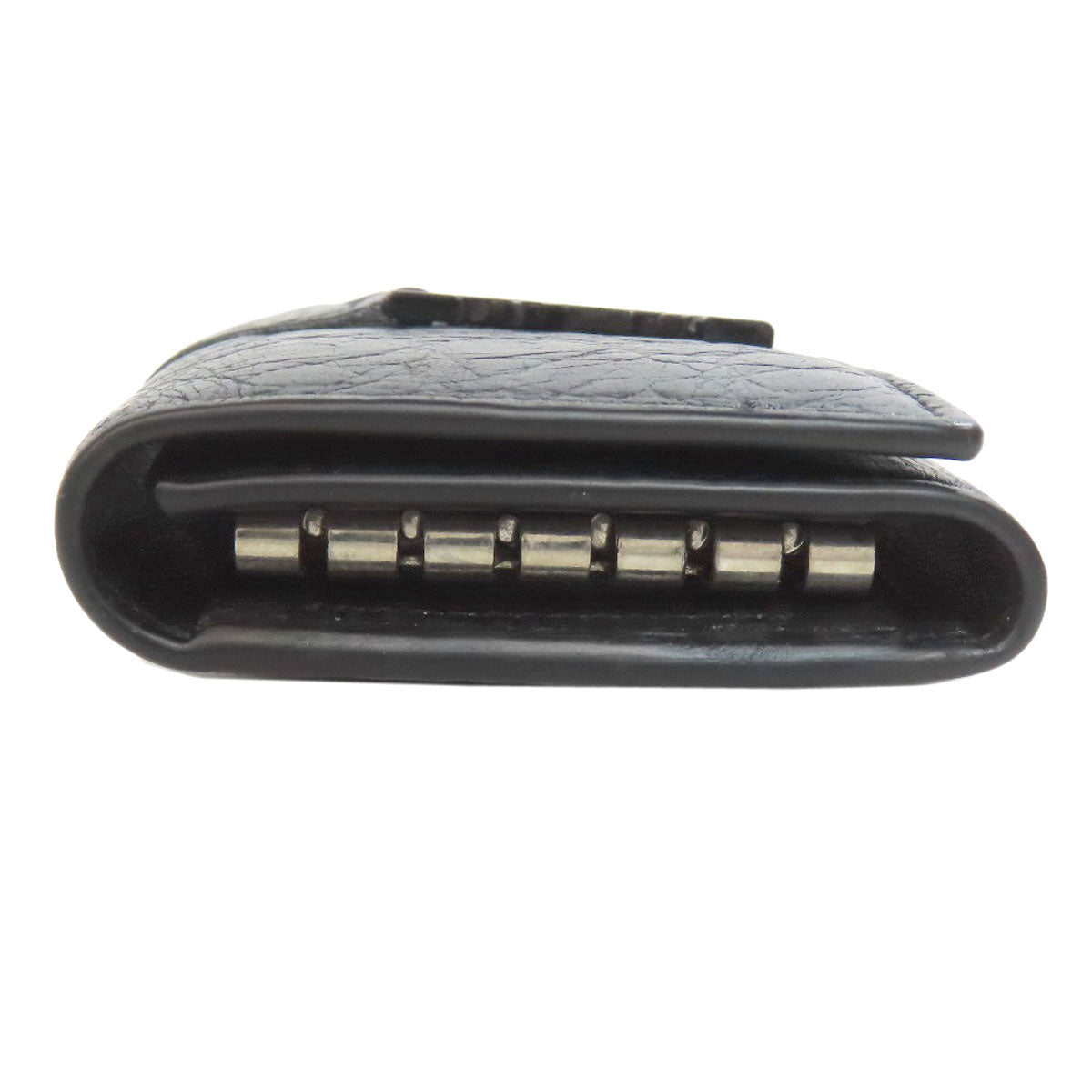 SAINT LAURENT Key case Key holder  leather black Embossing Women