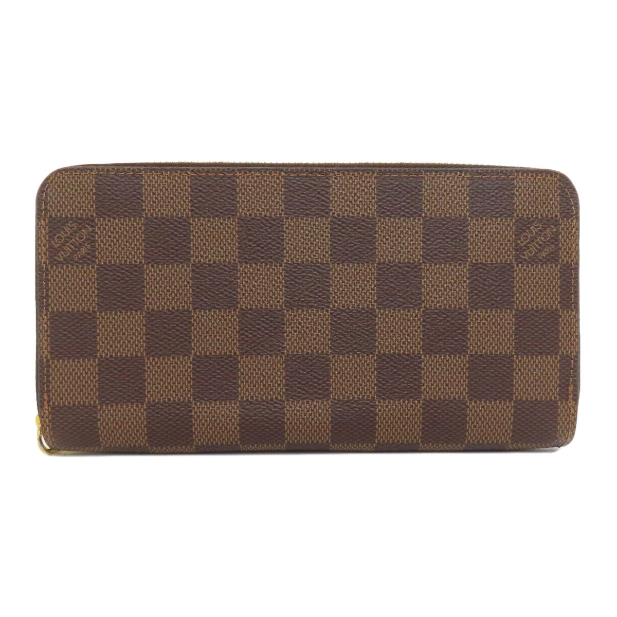LOUIS VUITTON Long Wallet Purse N41661 Damier canvas Brown Zippy wallet Women