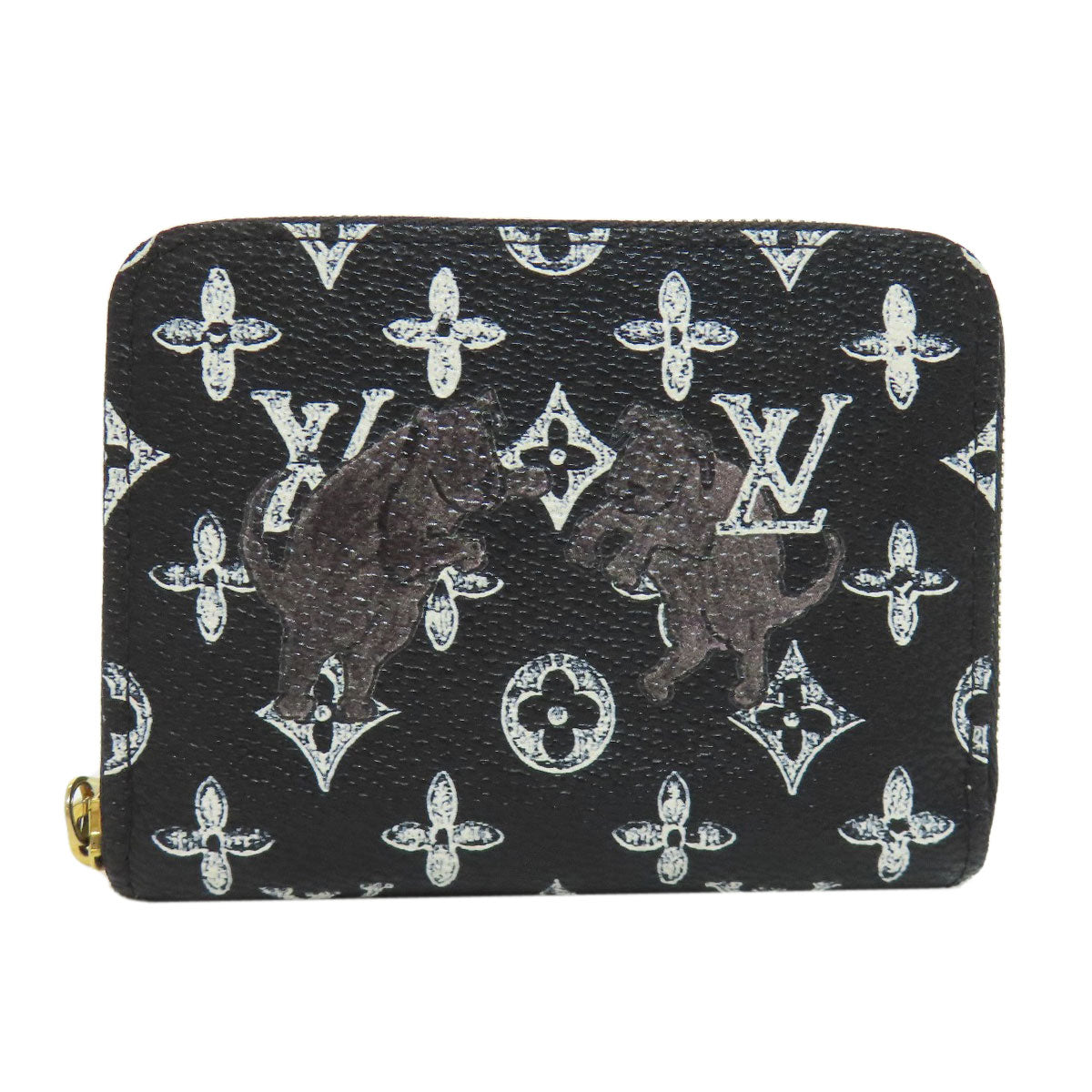 LOUIS VUITTON Coin case M63884 Monogram canvas black Zippy Coin Purse Catgram Women