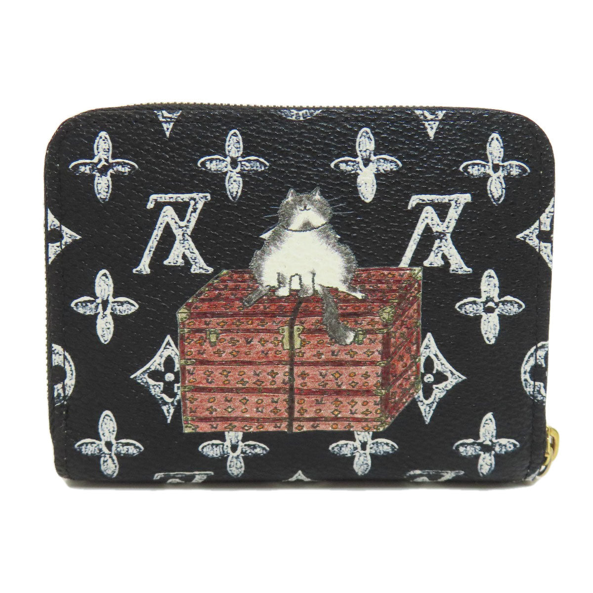 LOUIS VUITTON Coin case M63884 Monogram canvas black Zippy Coin Purse Catgram Women
