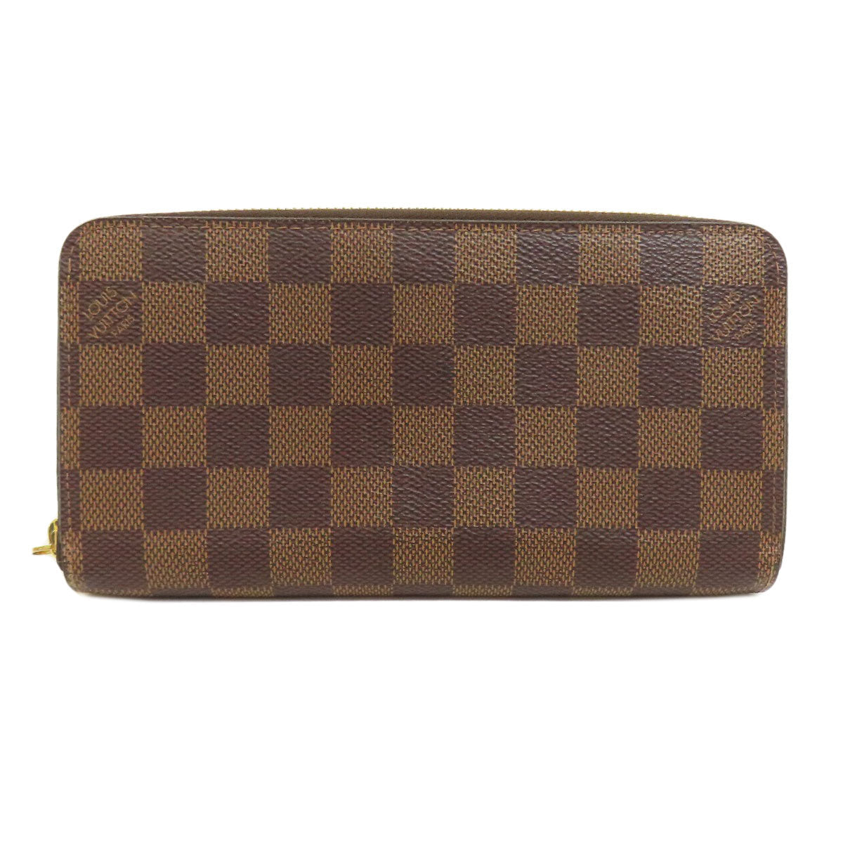 LOUIS VUITTON Long Wallet Purse N41661 Damier canvas Brown Zippy wallet Women