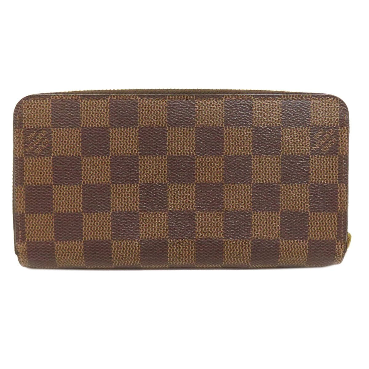 LOUIS VUITTON Long Wallet Purse N41661 Damier canvas Brown Zippy wallet Women