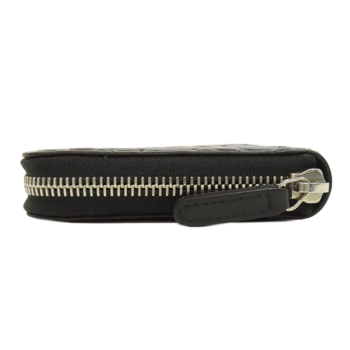 CHANEL Long Wallet Purse Calfskin black Camellia SilverMetal Women