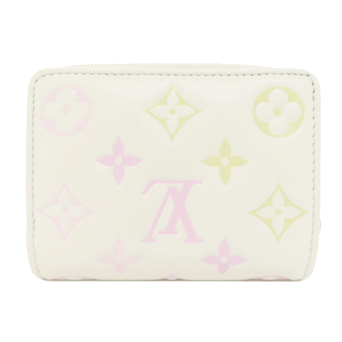 LOUIS VUITTON Bifold Wallet M11909 Calfskin white Portefeuille�ELoup Monogram Flower Women