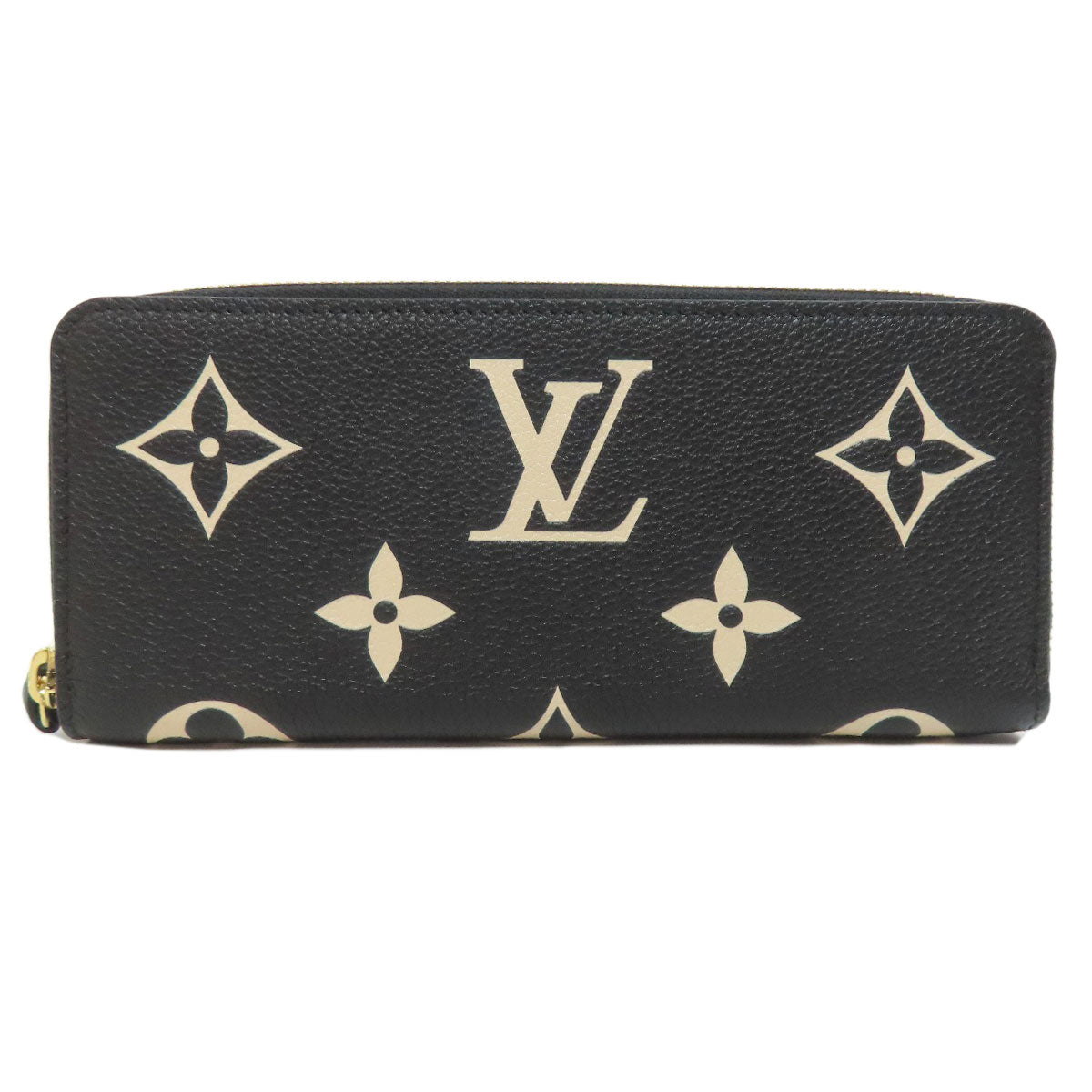 LOUIS VUITTON Long Wallet Purse M82338 Ann Platt black Portefeuille Clemence Women
