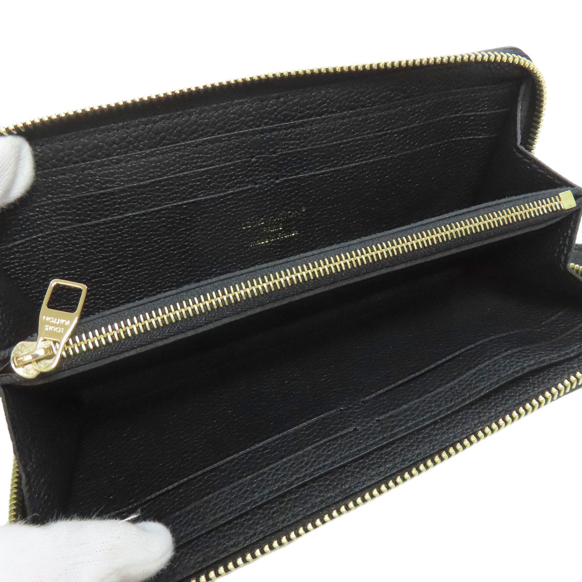 LOUIS VUITTON Long Wallet Purse M82338 Ann Platt black Portefeuille Clemence Women