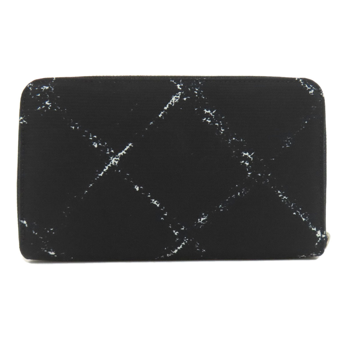 CHANEL Long Wallet Purse Nylon black Travel line Women
