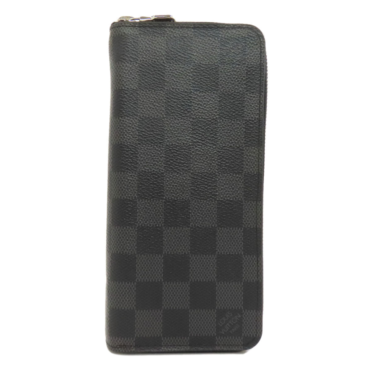 LOUIS VUITTON Long Wallet Purse Damier canvas black Zippy wallet Vertical Women
