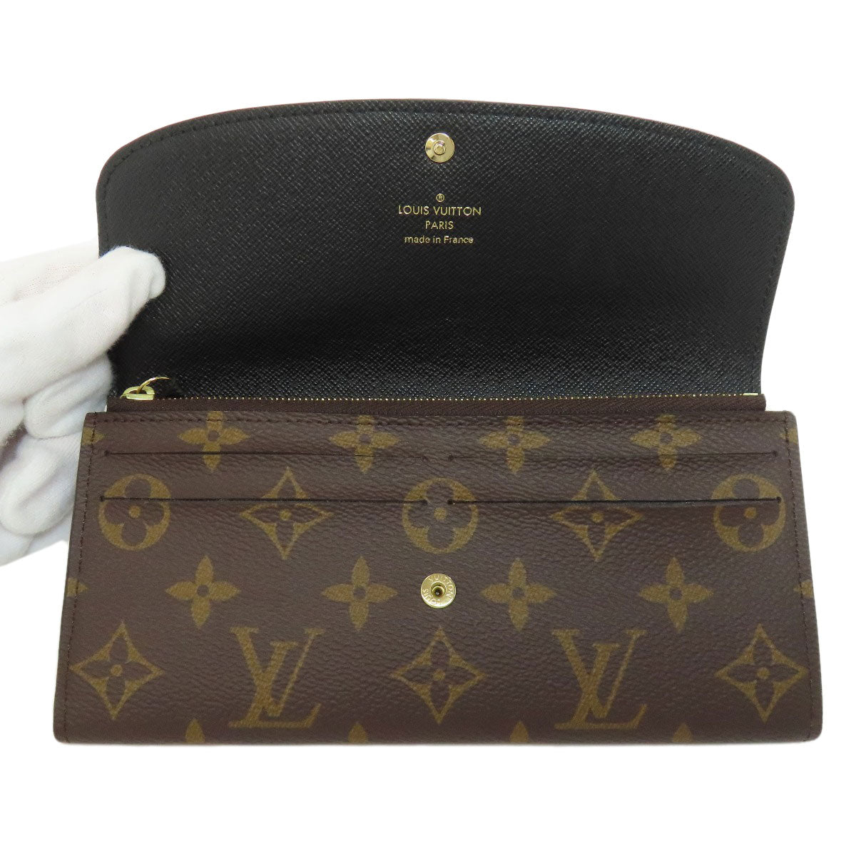 LOUIS VUITTON Long Wallet Purse M82157 Monogram reverse Brown Portefeuille Emily Women