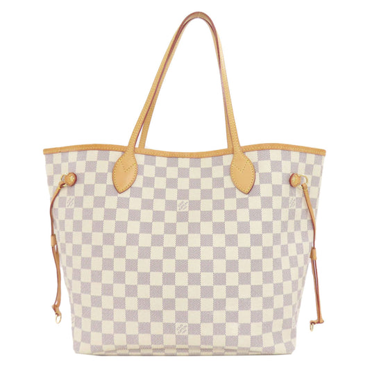 LOUIS VUITTON Tote Bag N51107 Damier canvas white Neverfull MM Old Women