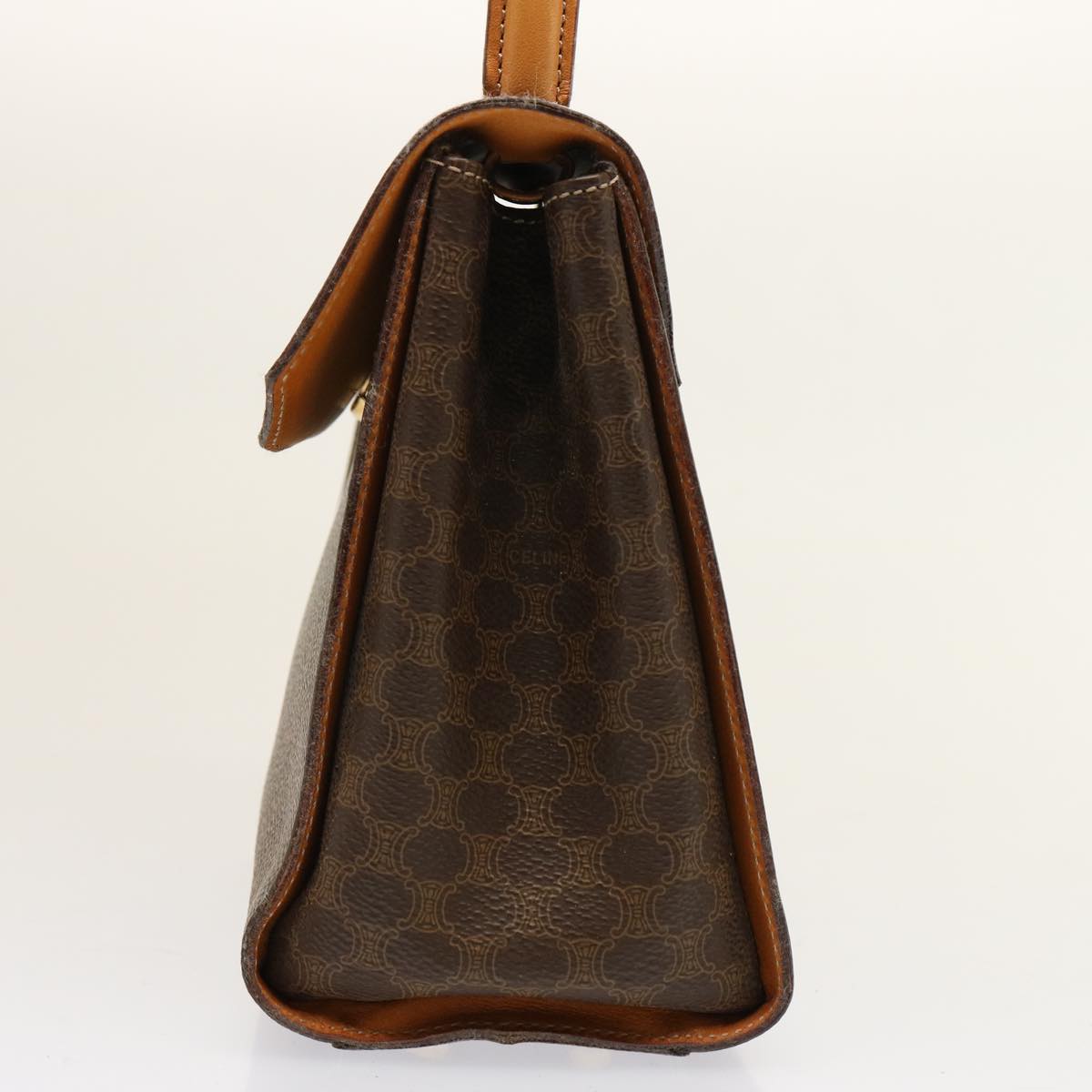 Luxury CELINE Macadam Canvas Hand Bag PVC Brown  75566