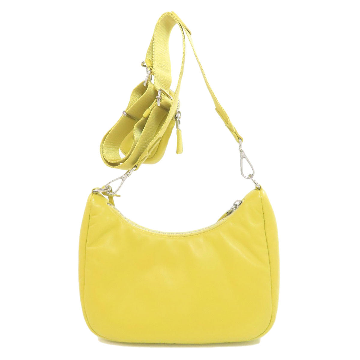 PRADA Shoulder Bag Calfskin yellow logoMetal Women