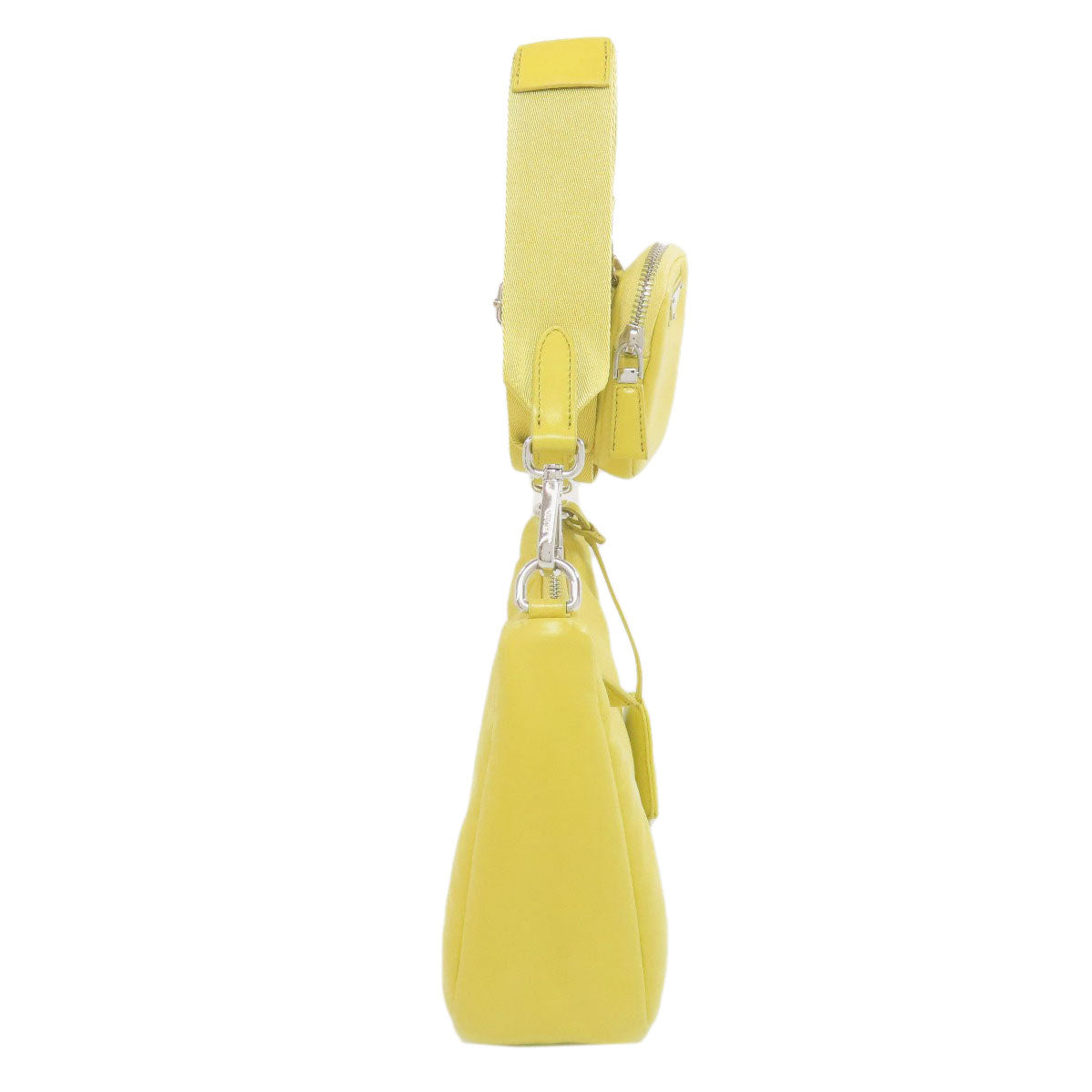PRADA Shoulder Bag Calfskin yellow logoMetal Women
