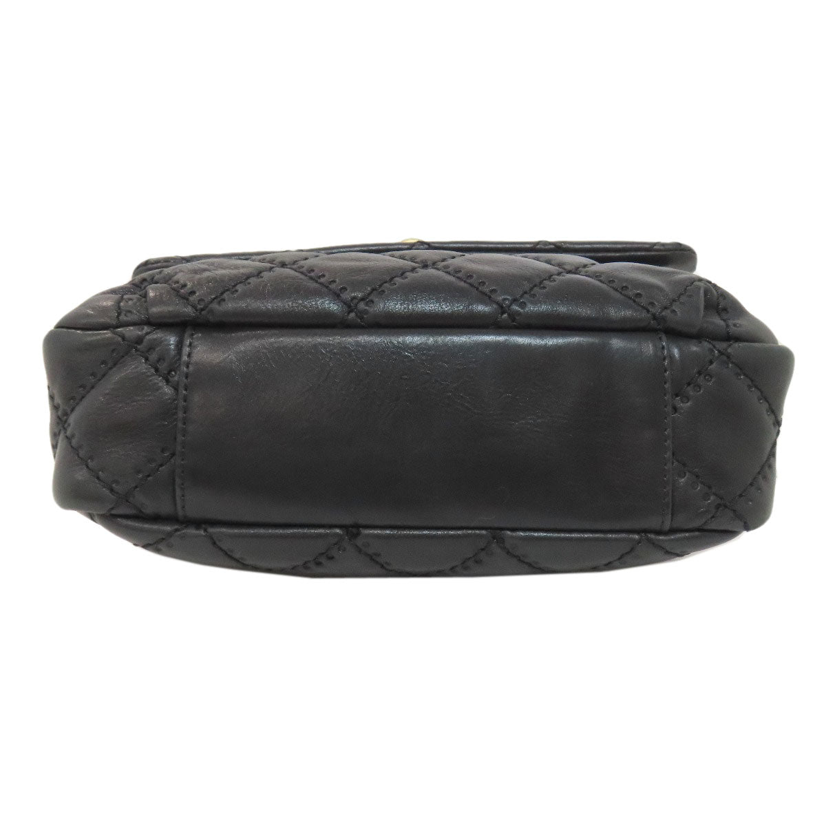 CHANEL Handbag Calfskin black Matelasse 2WAY Gold Metal Women