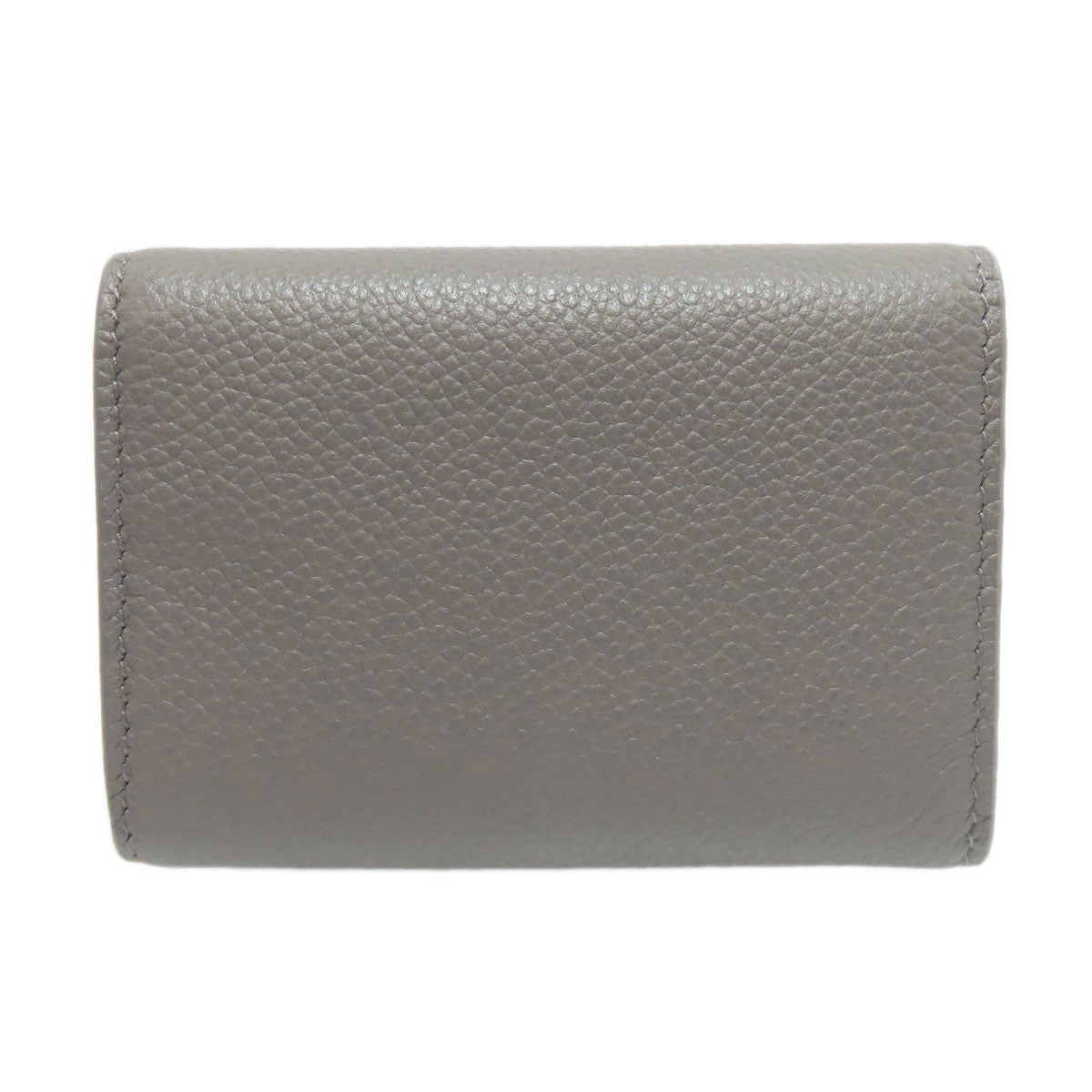 SAINT LAURENT Bifold Wallet leather gray Tri-fold logo Women