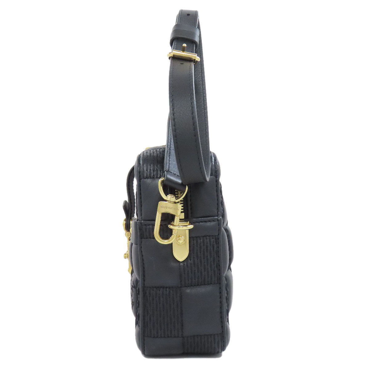 LOUIS VUITTON Shoulder Bag M59114 lambskin black Troca MM Women