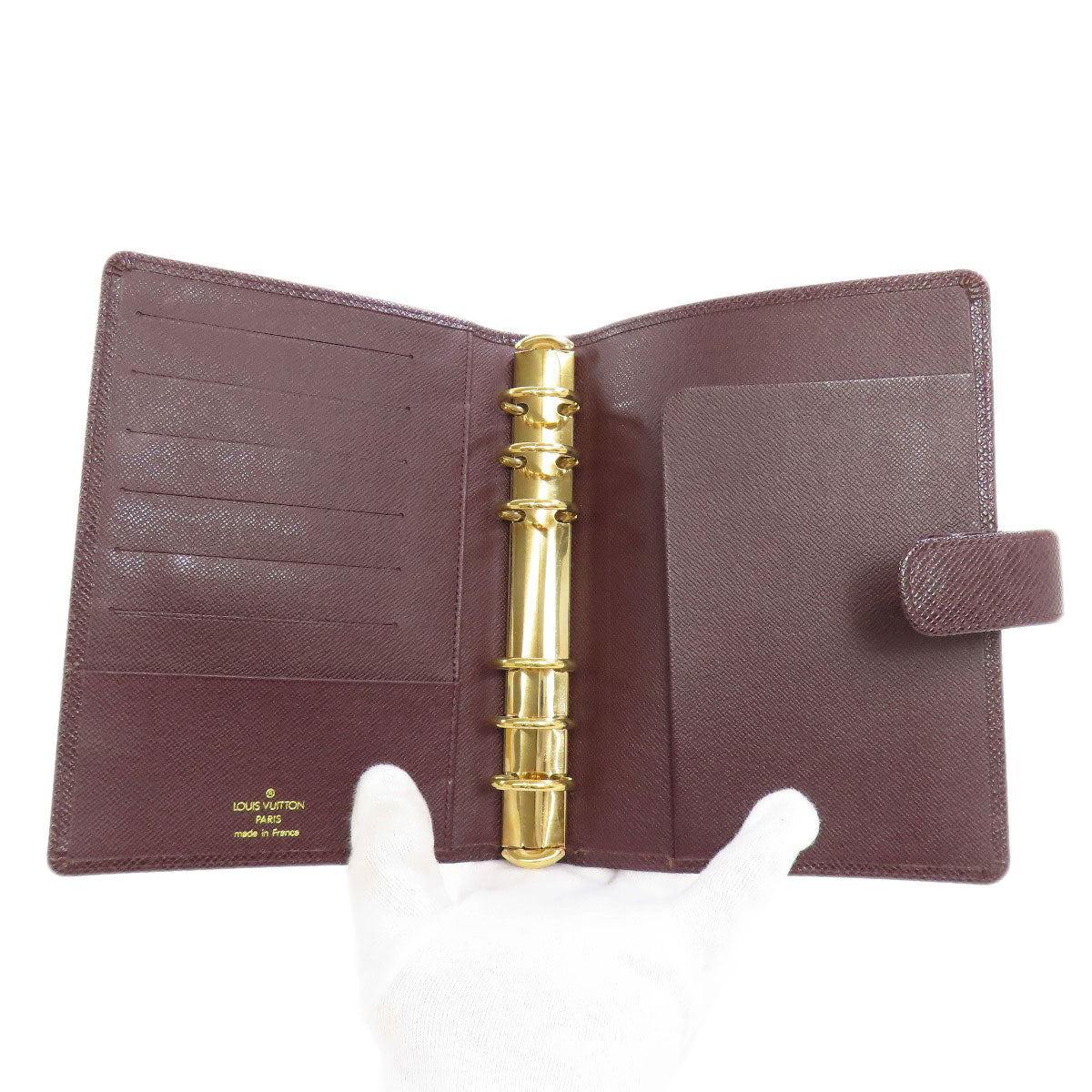 LOUIS VUITTON Notebook cover R20413 Taiga Leather Red Agenda MM Women