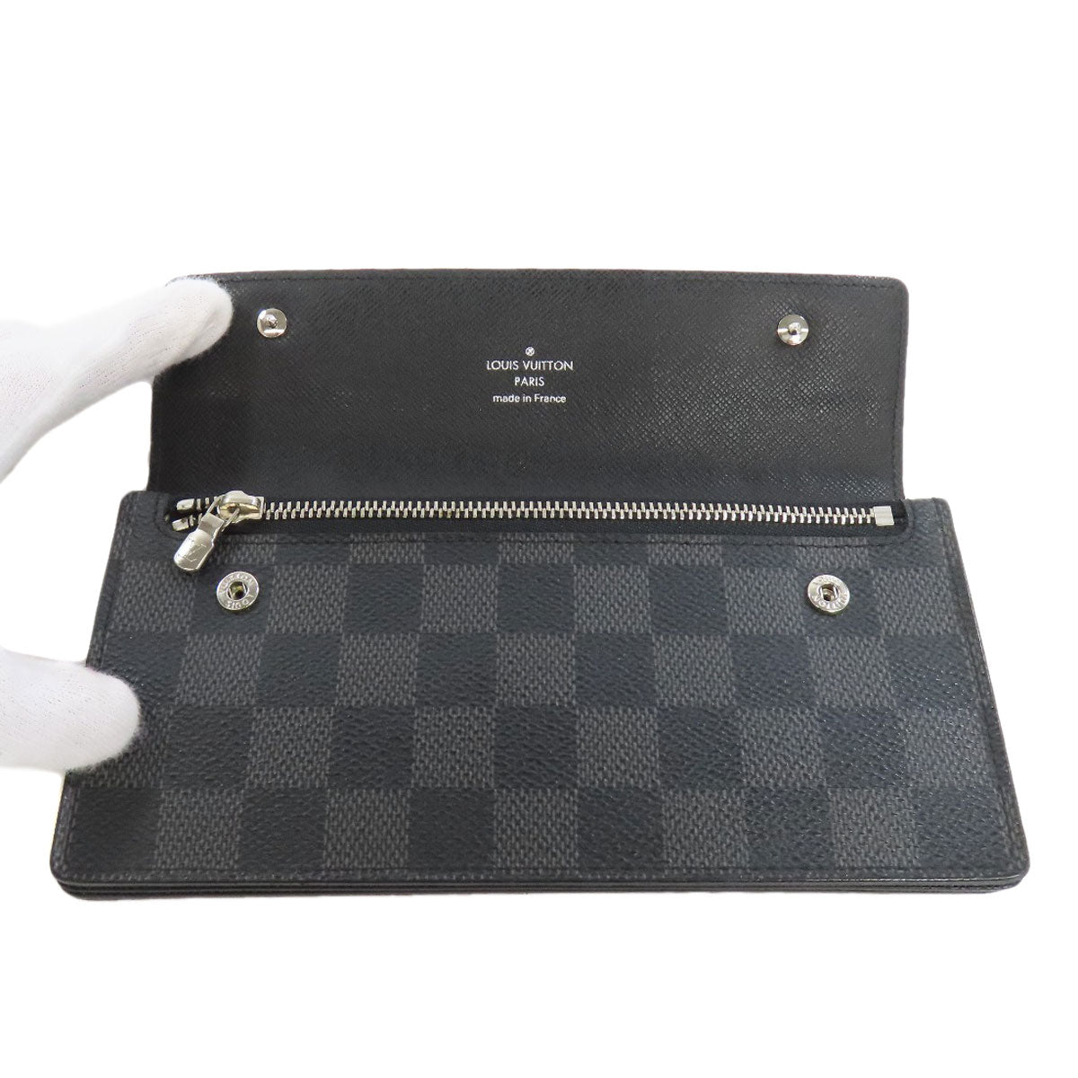 LOUIS VUITTON Long Wallet Purse N60023 Damier canvas gray Acordion mens