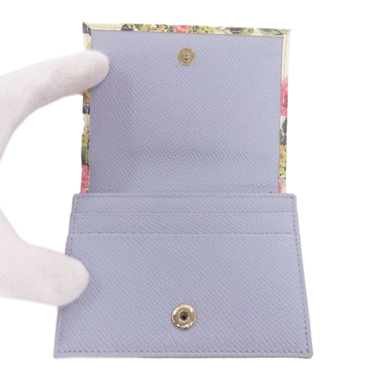 Christian Dior Card Case leather white flour Women