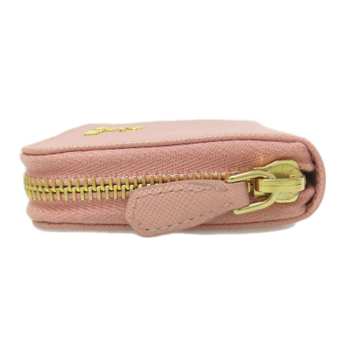 PRADA Coin case leather pink Saffiano logoMetal Women