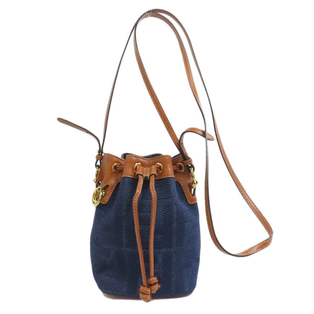 FENDI Shoulder Bag denim blue Mon Tresor Mini Drawstring Shoulder Bag