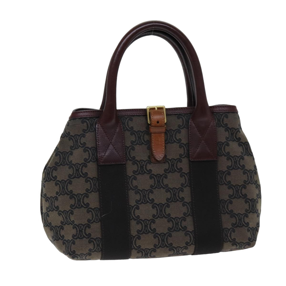 Luxury CELINE Triomphe Canvas Hand Bag Brown  75616