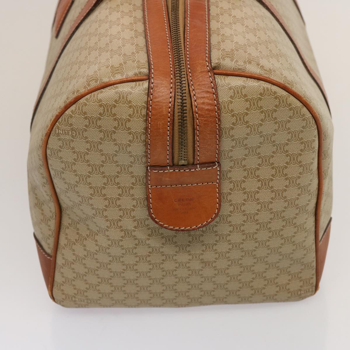 Luxury CELINE Macadam Canvas Boston Bag Beige  75618