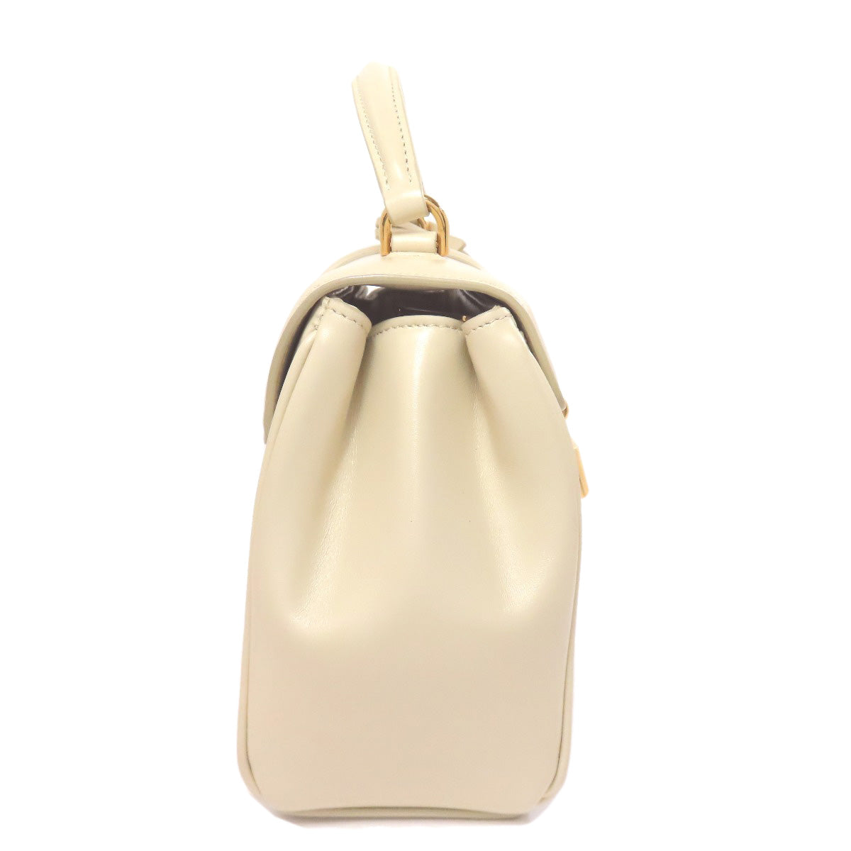 CELINE Handbag leather beige logo