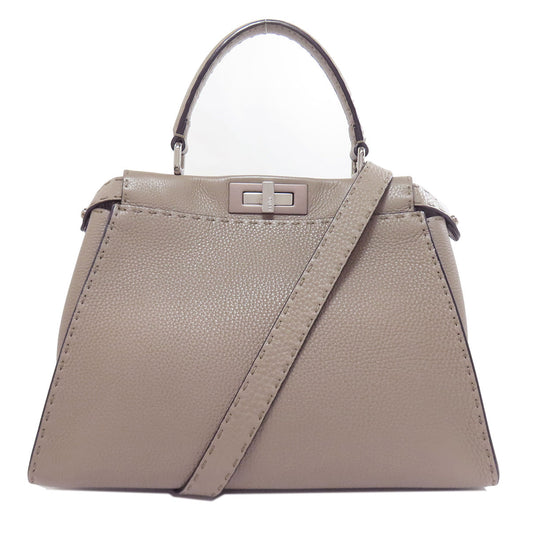 FENDI Handbag Calfskin beige Peekaboo Celeria 2WAY Women