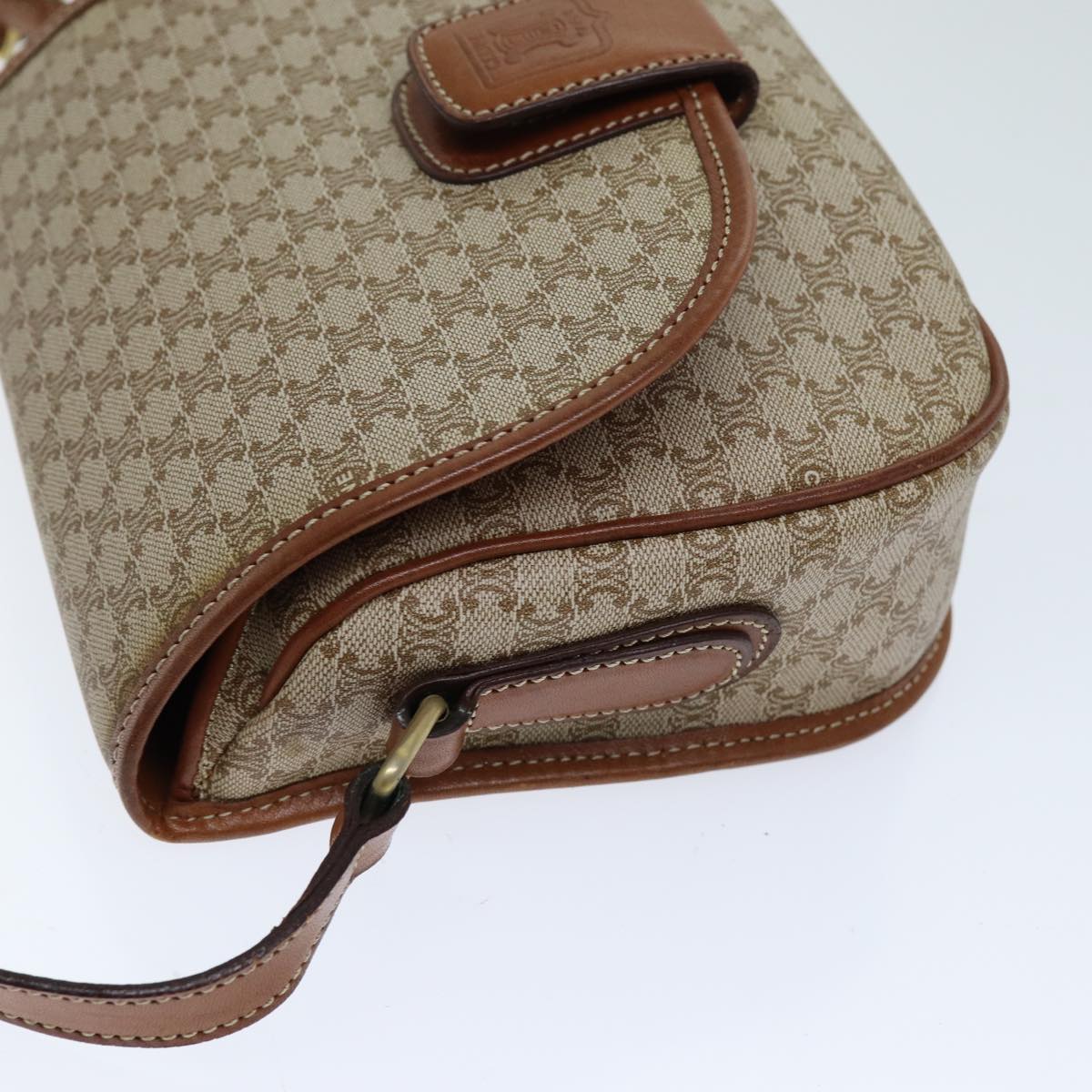 Luxury CELINE Macadam Canvas Shoulder Bag Beige  75626