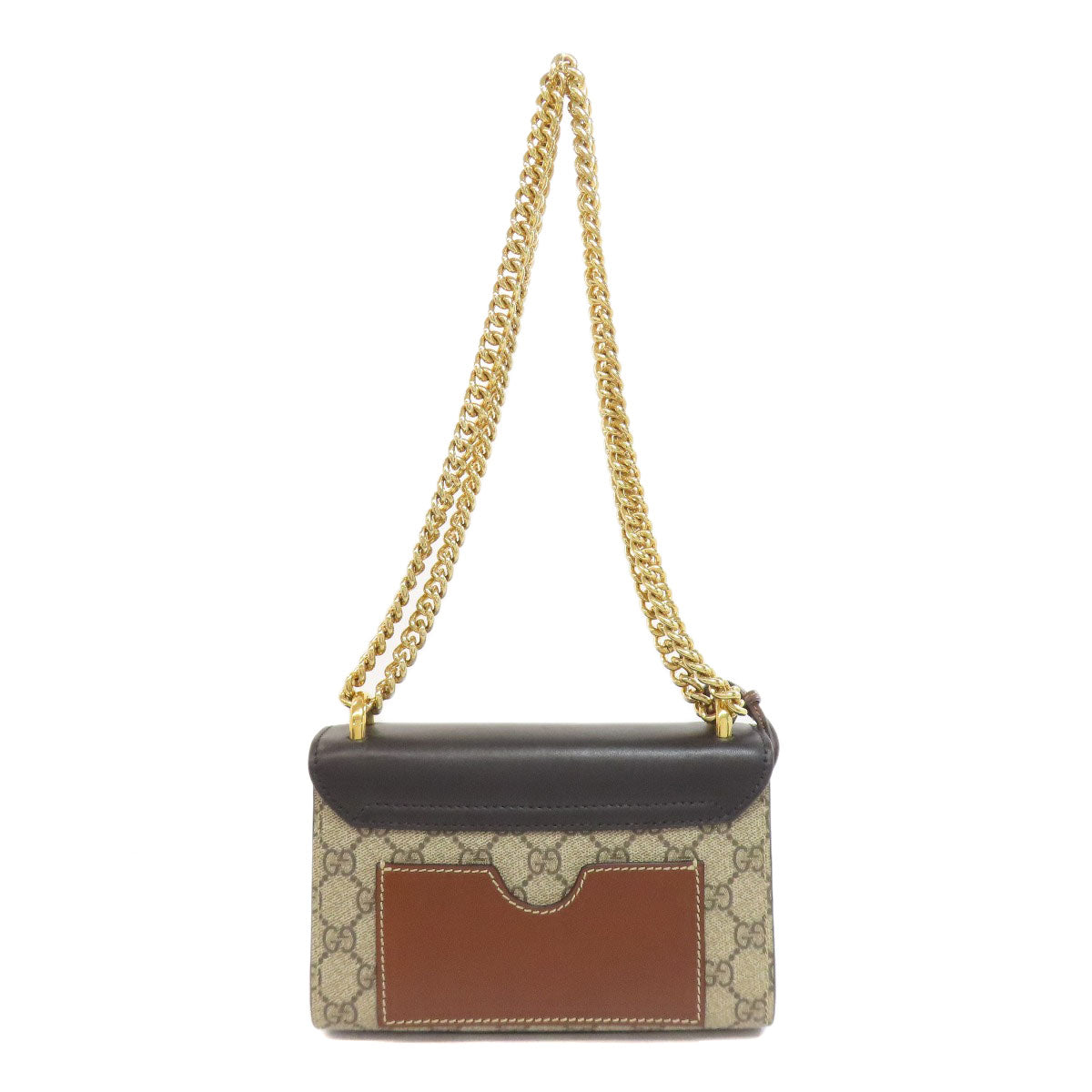 GUCCI Shoulder Bag 409487 PVC Brown GG ChainShoulder