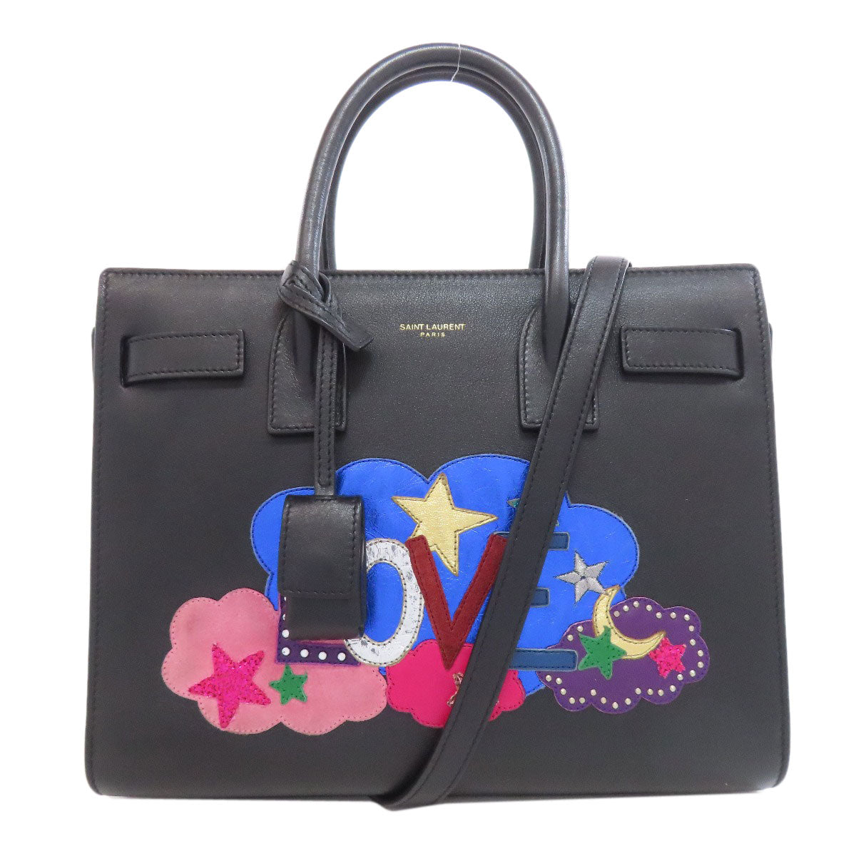 SAINT LAURENT Handbag Calfskin black LOVE2 WAY
