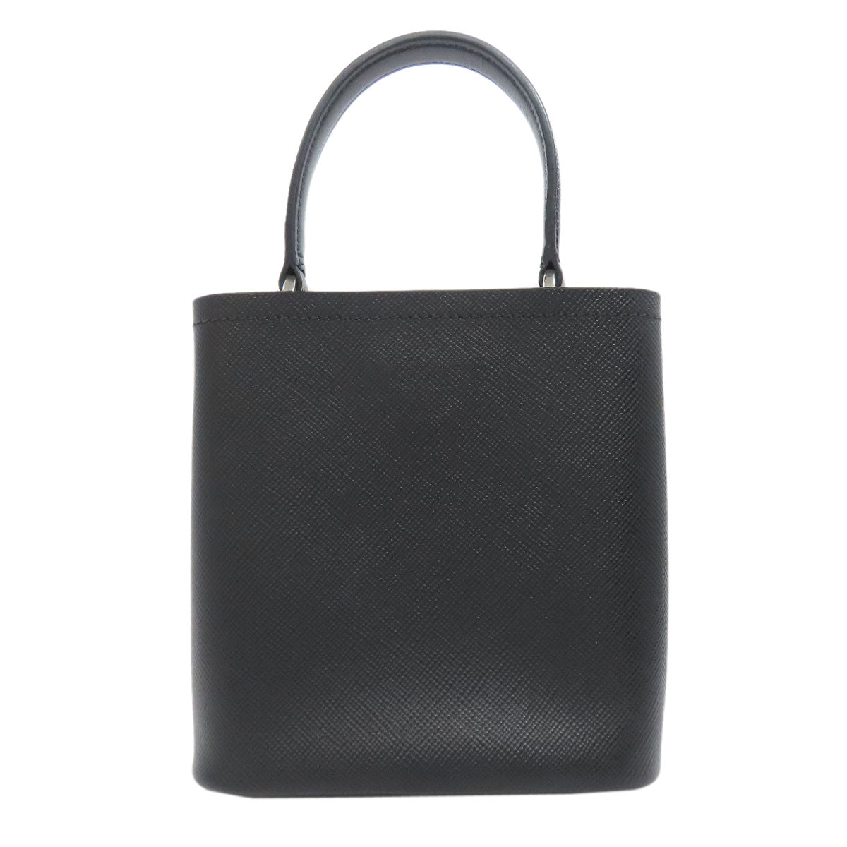 PRADA Handbag Safiano black Pin Badge Rabbit Lip 2WAY
