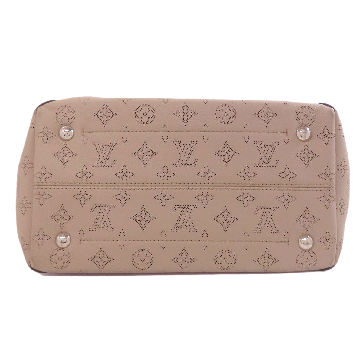 LOUIS VUITTON Tote Bag M53140 Mahina leather beige Hina MM