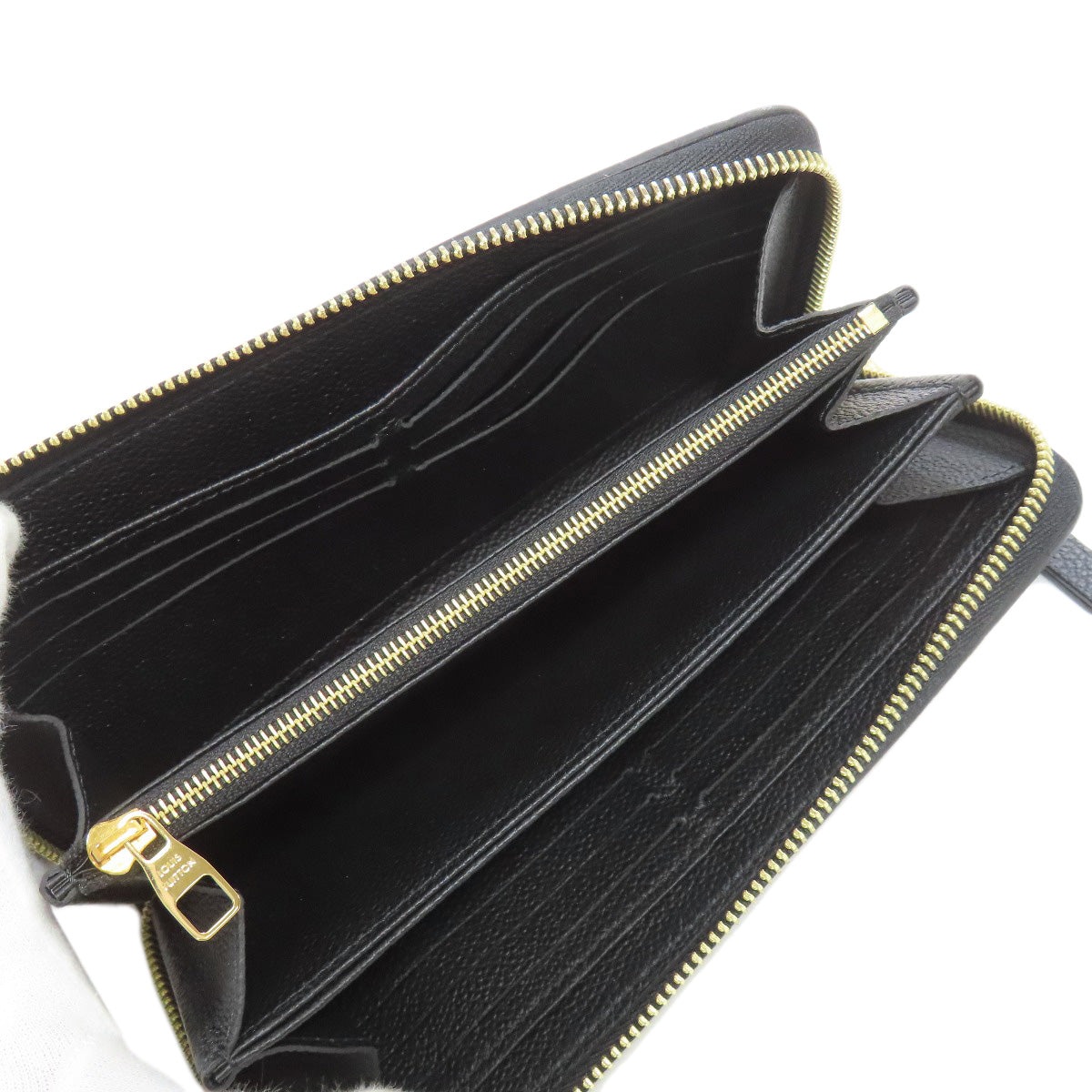 LOUIS VUITTON Long Wallet Purse M61864 Ann Platt black Zippy wallet