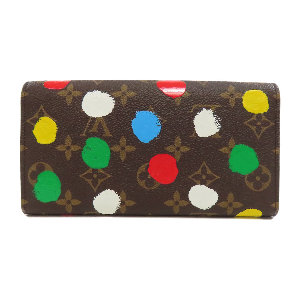 LOUIS VUITTON Long Wallet Purse M81980 Monogram canvas Brown Portefeuille・Sarah collaboration with Yayoi Kusama