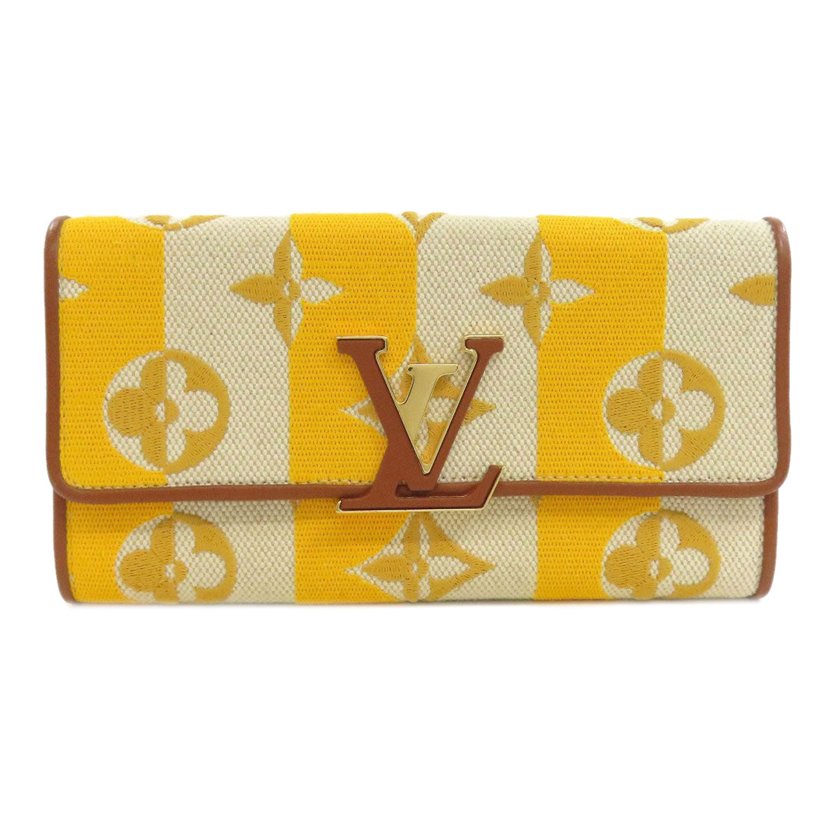 LOUIS VUITTON Long Wallet Purse M80416 canvas yellow Portefeuille Capsine