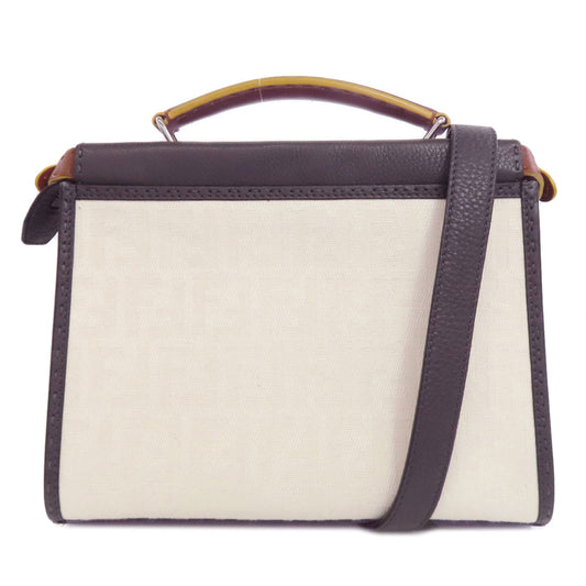 FENDI Handbag canvas white Peekaboo Fit Selleria 2WAY