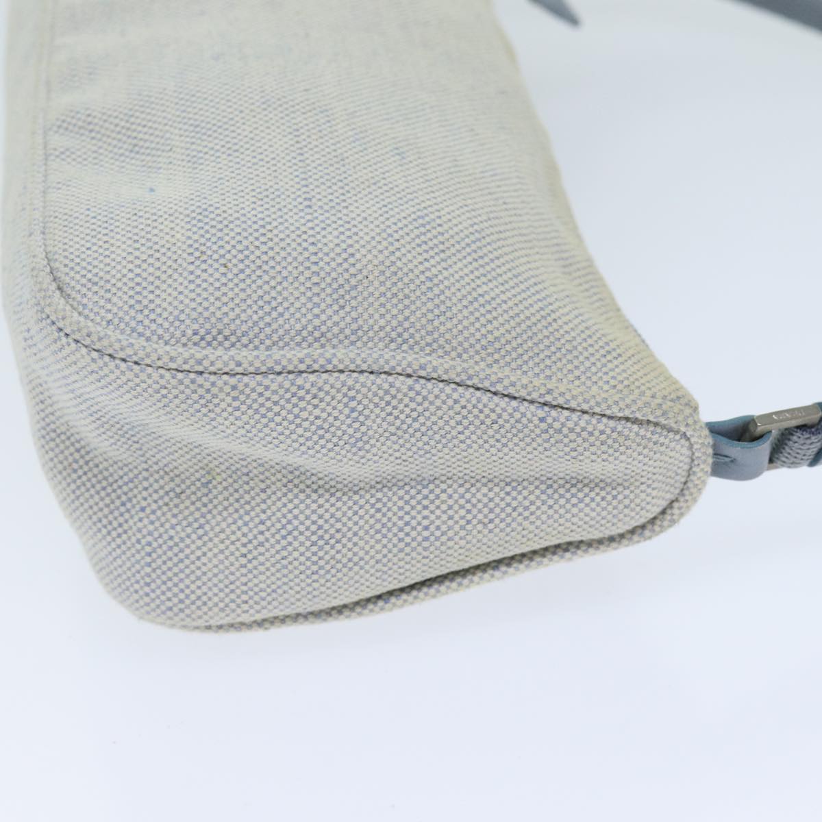 PRADA Accessory Pouch Canvas Light Blue Auth 75801