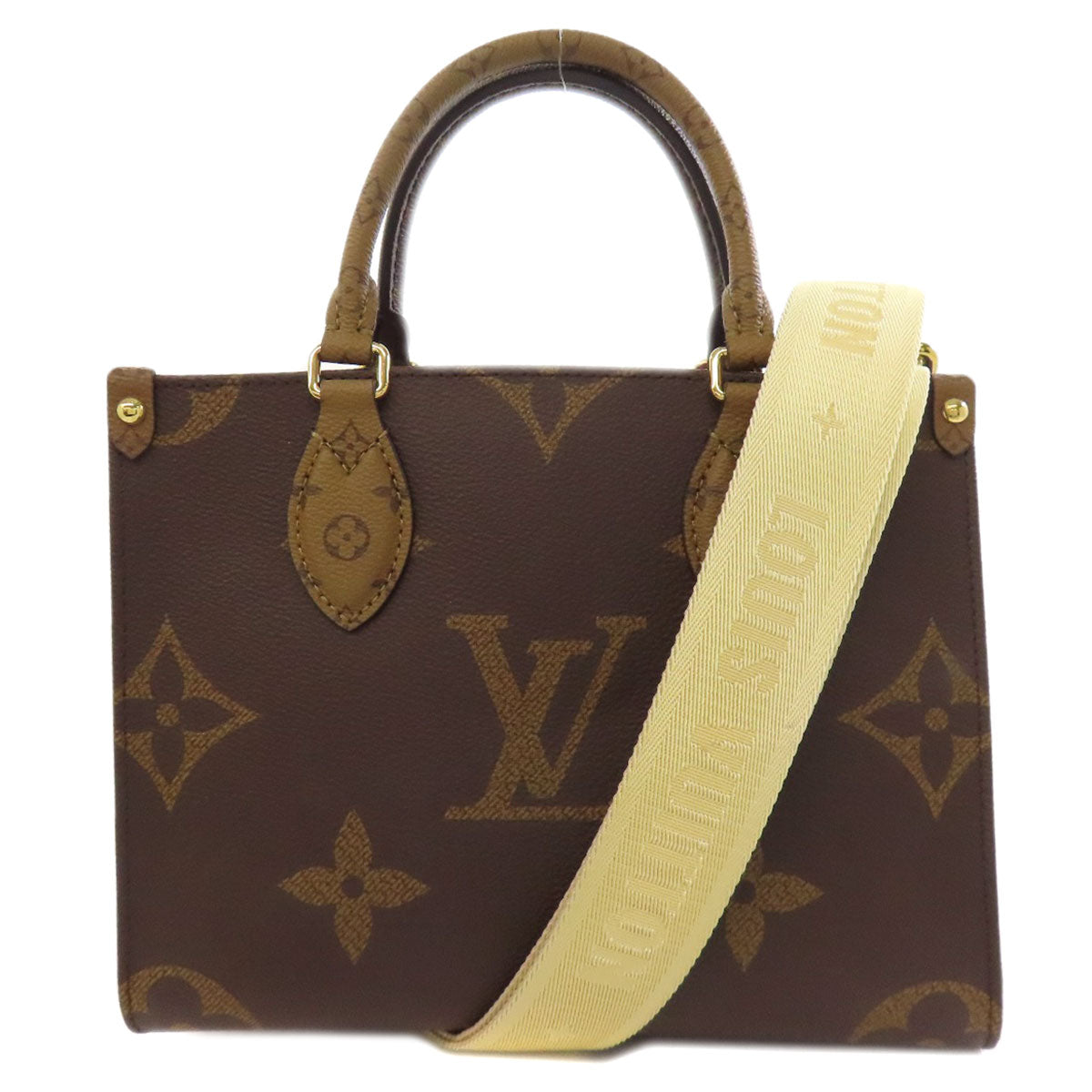 LOUIS VUITTON Handbag M46373 Giant monogram canvas Brown On the Go PM