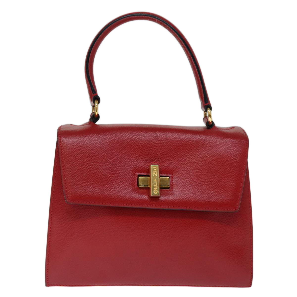 Luxury CELINE Hand Bag Leather 2way Red  75818