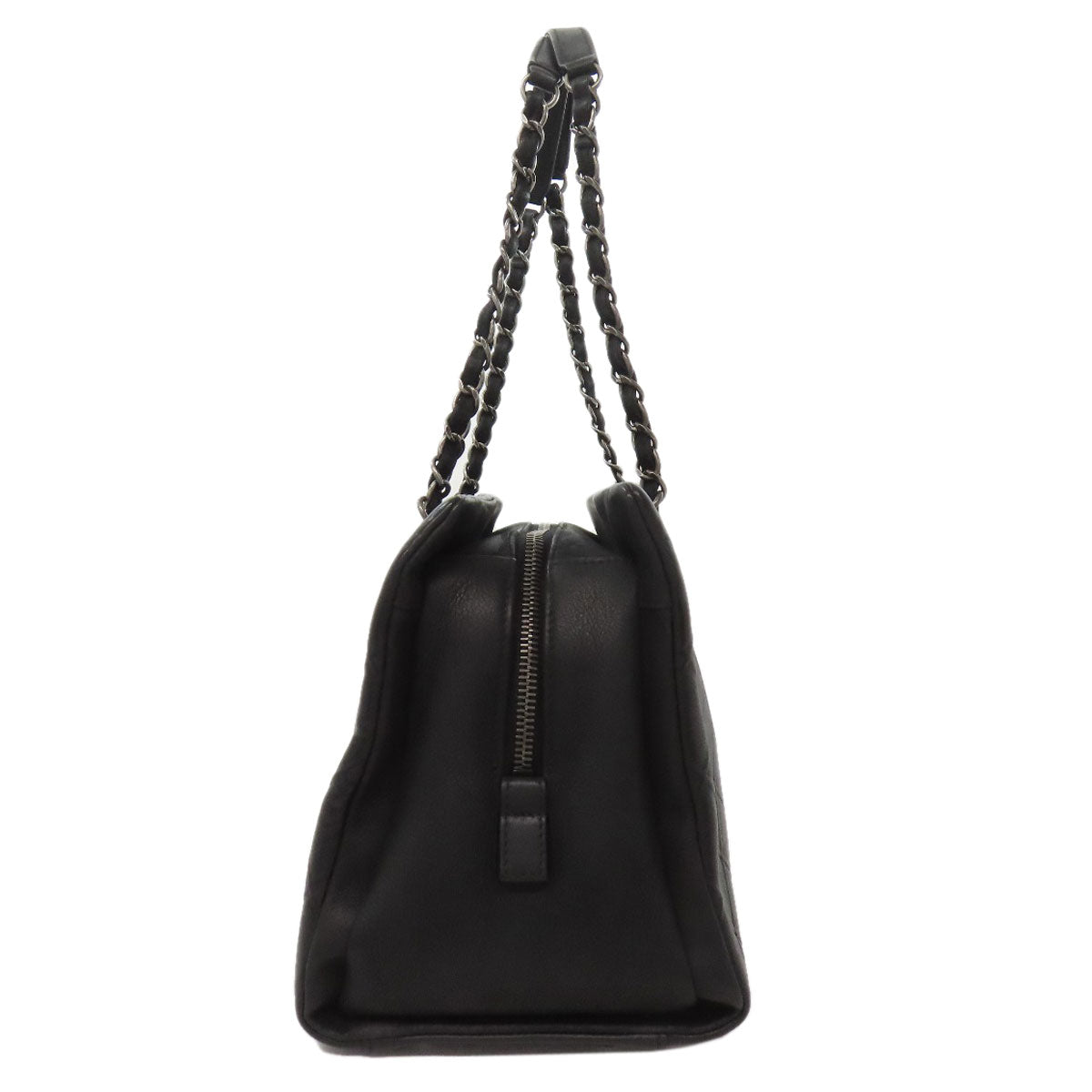 CHANEL Handbag Calfskin black ChainShoulder COCO Mark SilverMetal